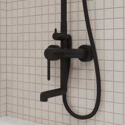 Душевая система 35к IDDIS AIGBL3Fi06 &amp;quot;Aiger&amp;quot; лейка &amp;quot;Тропический душ&amp;quot; ЧЕРНЫЙ матовый - AIGBL3Fi06 