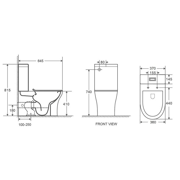 Унитаз-компакт напольный AZARIO Ambra 645x370x815 безободковый, в комплекте с арматурой Geberit и сиденьем микролифт (AZ-848G)