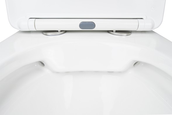 Унитаз-компакт Azario FRETTA SQUARE 650х340х790 напольный, безободковый с бачком и сиденьем микролифт (AZ-5121)