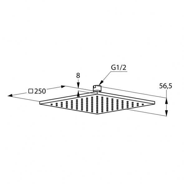 Верхний душ Kludi A-Qa 250х250 квадрат, хром (6442505-00)