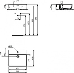 Раковина-чаша Ideal Standard Extra 50 Евробелая (T372601)