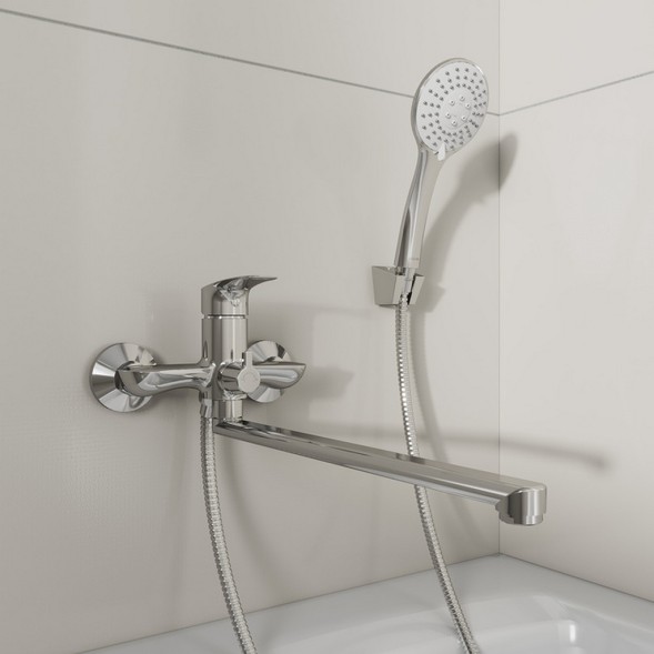 Смеситель для ванны и раковины 35к Milardo RORSB00M10 &amp;quot;Rora&amp;quot; с душ. аксессуарами, ХРОМ - RORSB00M10 