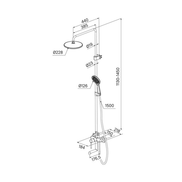Душевая система 35к IDDIS AIGSB3Fi06 &amp;quot;Aiger&amp;quot; лейка &amp;quot;Тропический душ&amp;quot; ХРОМ - AIGSB3Fi06 