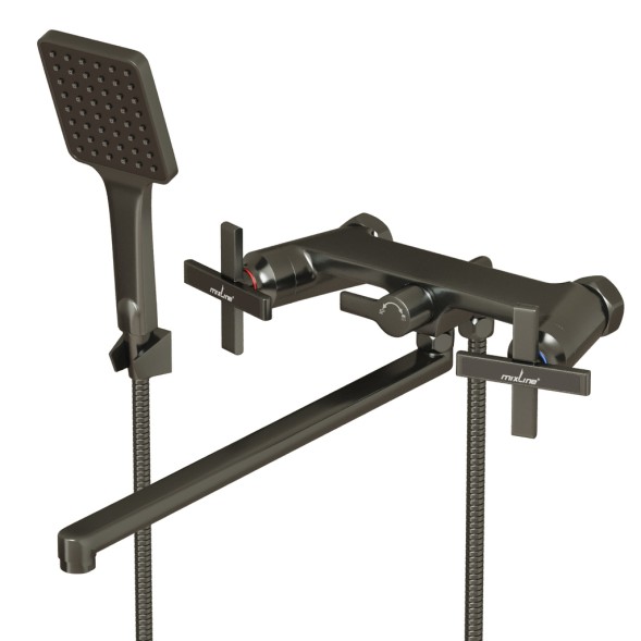 Смеситель для ванны и раковины 1/2 кер. MIXLINE ML38-02  &amp;quot;Graphite&amp;quot; ГРАФИТ - ML38-02 