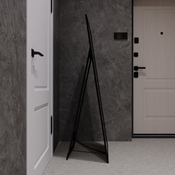 Зеркало MIXLINE &amp;quot;Графика&amp;quot; 600*1500 (ШВ) напольное, алюминиевый профиль ЧЕРНЫЙ - MLZ.Graf.black.6-15 