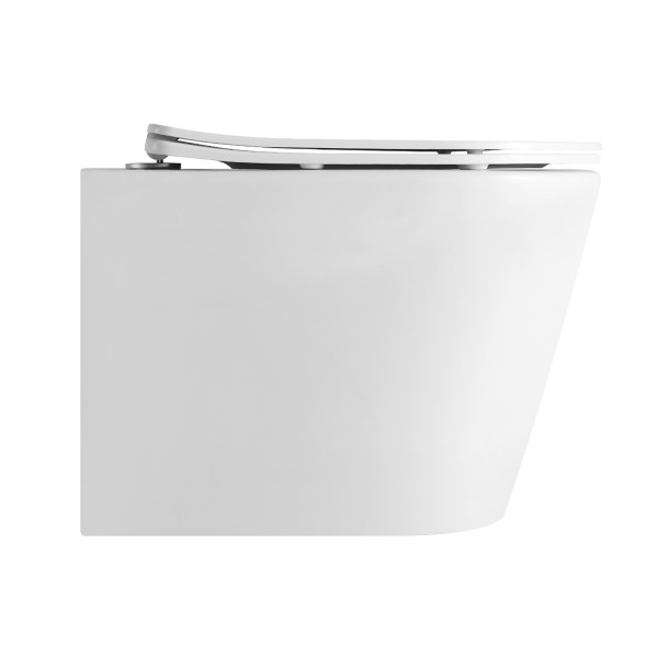 Унитаз подвесной Azario UNO 365х485x365 , безободковый, в комплекте с быстросъемным сиденьем микролифт (AZ-2380)