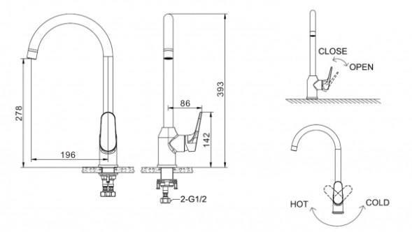 Смеситель для кухни Bravat Eler Хром (F7191238CP-RUS)