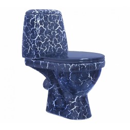 Унитаз-компакт &amp;quot;Премьер&amp;quot; синий кракелюр (гориз, нижн, сид. полип., 2-кн.арм) (Rosa) - 4640021064689 