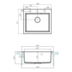 Кухонная мойка Aquaton Линеа, жемчуг (1A733032LW240)