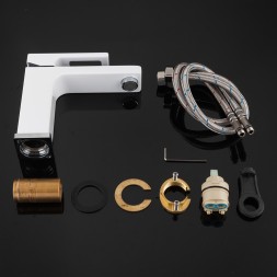 Смеситель для раковины 35к G1017-8 GAPPO литой, п/гайку, БЕЛЫЙ-ХРОМ - G1017-8 