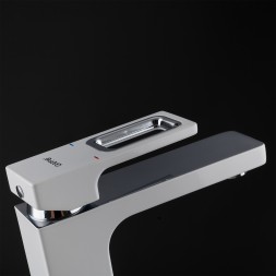 Смеситель для раковины 35к G1017-8 GAPPO литой, п/гайку, БЕЛЫЙ-ХРОМ - G1017-8 