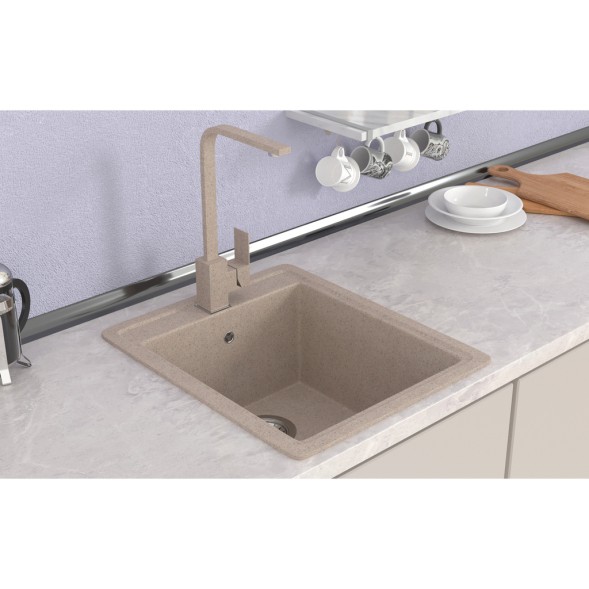 Мойка ML-GMS18 СТАНДАРТ прямоугольная, песочный (302), 410*470*190мм - 00-00004527 
