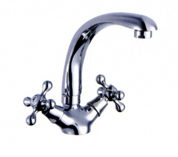 Смеситель для кухни 1/2 кер L4408 Ledeme КРЕСТ лит нос, силумин - L4408 