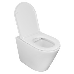 Унитаз приставной Azario Teramo 580х360х430 безободковый, быстросъемное сиденье с микролифтом (AZ-1003DNR)