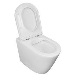 Унитаз приставной Azario Teramo 580х360х430 безободковый, быстросъемное сиденье с микролифтом (AZ-1003DNR)