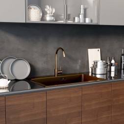 Смеситель для кухни 35k MIXLINE MLSS-0303BR трубчатый излив, БРОНЗА - MLSS-0303BR 