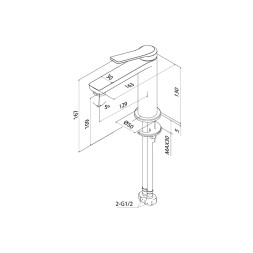 Смеситель для раковины 25к IDDIS PARGM00i01 "Parker" литой, п/шпильку, ГРАФИТ матовый - PARGM00i01
