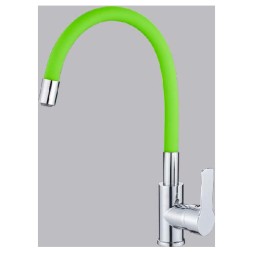 Смеситель для кухни 35к HB70112-12 HAIBA гибкий излив, б/отв боковая,ЗЕЛЕНЫЙ/ХРОМ - HB70112-12