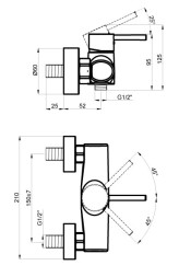 Смеситель для душа AZARIO TASCO, хром (AZ-15160631)