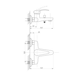 Смеситель для ванны 35к ПРОФСАН ПСМ-104-1 "КОМПЛЕКТАЦИЯ" тип См-ВОРНШлА, эксцентрики "ЕВРО", ХРОМ - PSM-104-1