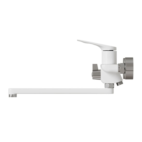 Смеситель для ванны и раковины 35k MIXLINE ML41-02 &amp;quot;Swan White&amp;quot; БЕЛЫЙ/ХРОМ - ML41-02 