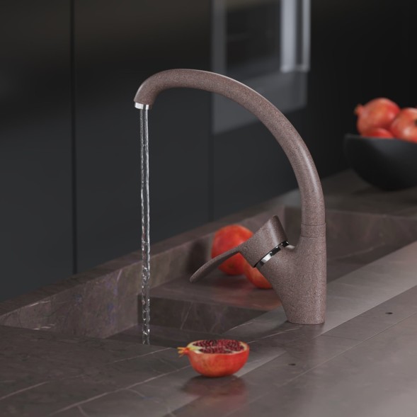 Смеситель для кухни 40к MIXLINE ML-GS01 (307) терракотовый высок. излив - 00-00000583 