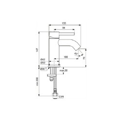 Смеситель для умывальника Ideal SCERALINE, система монтажа EASY-FIX