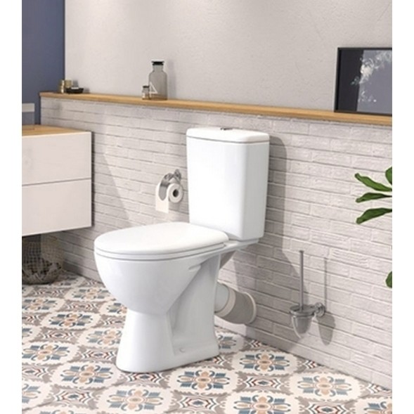 Унитаз-компакт &amp;quot;Стиль&amp;quot; белый (косой, нижн, сид. полип. м/лифт, 2-кн арм) (Rosa) - 4630055558391 