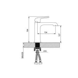 Смеситель для раковины 35к G1050-8 GAPPO литой, п/гайку, ХРОМ - G1050-8 