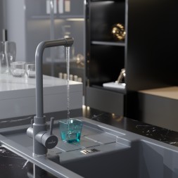 Смеситель для кухни 35к MIXLINE ML-GS13 (342) графит с вых. для питьевого фильтра - ML-GS13 (342)