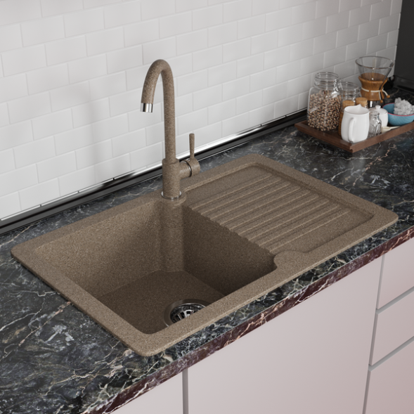 Мойка ML-GMS24 СТАНДАРТ с крылом, терракот (307), 765*490*200мм - 00-00005065 