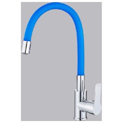 Смеситель для кухни 35к HB70112-4 HAIBA гибкий излив, б/отв боковая,СИНИЙ/ХРОМ - HB70112-4
