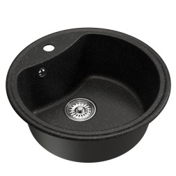 Мойкa ML-GM09 КОМФОРТ круглая, черная (308), 510 мм (глуб. чаши 190) - 00-00009278 