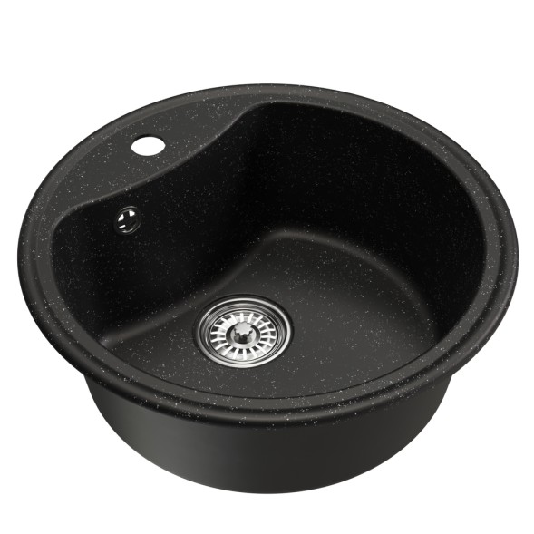 Мойкa ML-GM09 КОМФОРТ круглая, черная (308), 510 мм (глуб. чаши 190) - 00-00009278 