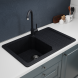 Мойка ML-GMS24 СТАНДАРТ с крылом, черный (308), 765*490*200мм - 00-00005066 