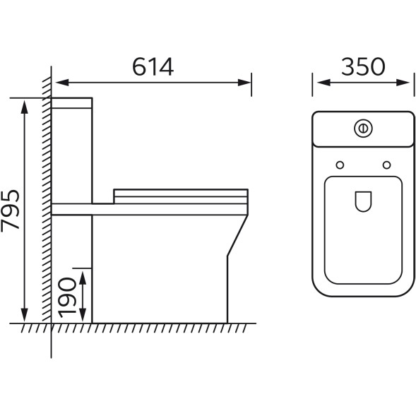 Унитаз-компакт Azario Wandy 350х614х795 напольный, безободковый, с быстросъемным сиденьем микролифт (AZ-56D)