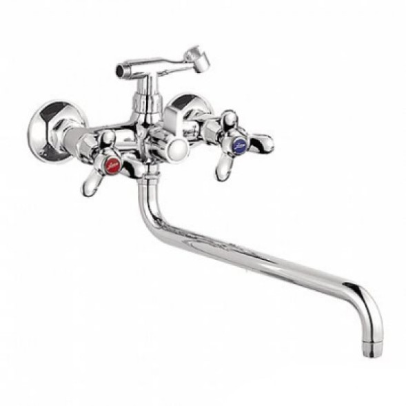 Смеситель для ванны и раковины 1/2 кер L2712 Ledeme  ТРИЛИСТНИК катридж.перекл. лит.изл, силумин - L2712 