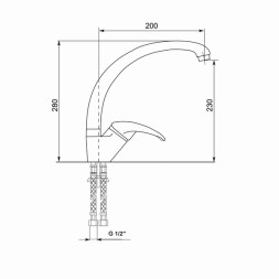 Смеситель для кухни 40к MIXLINE ML-GS01 (331) белый высок. излив - 00-00001729