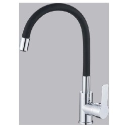 Смеситель для кухни 35к HB70112-7 HAIBA гибкий излив, б/отв боковая,ЧЕРНЫЙ/ХРОМ - HB70112-7