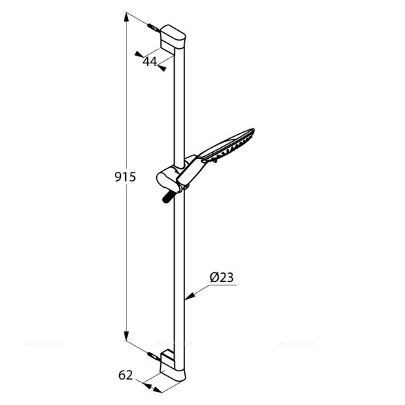 Душевой гарнитур Kludi Fizz 3S черный матовый/хром (6774087-00)