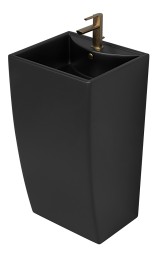 Раковина напольная Azario COMELLA 480х420х830 отдельностоящая прямоугольная, черный матовый (AZ-314MB)