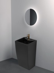 Раковина напольная Azario COMELLA 480х420х830 отдельностоящая прямоугольная, черный матовый (AZ-314MB)