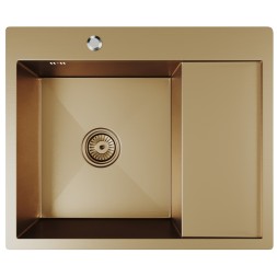 Мойка настол.монтаж 60х50 (3,0) лев. вып 3 1/2  MIXLINE PRO 20см с сифоном (бронза) - 552925