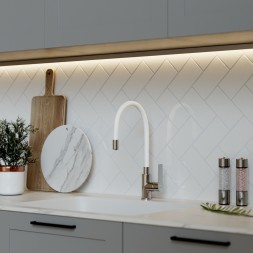 Смеситель для кухни 35к MIXLINE ML35-098 гибкий излив, б/отв, боковая, белый - ML35-098