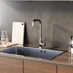 Смеситель для кухни 35k MIXLINE ML40-032 &amp;quot;Flat&amp;quot; высокий излив боковая ручка - ML40-032 