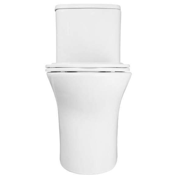 Унитаз-моноблок с функцией биде AZARIO Sente 375х665х785 напольный, безободковый, горизонтальный слив, сиденье дюропласт микролифт (AZ-8614B)