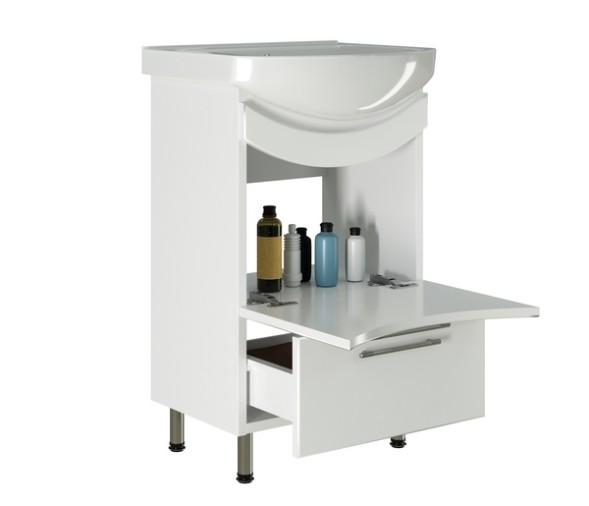 Тумба д/ванной &amp;quot;РАДУГА-52&amp;quot; белая под раковину Альфана-52 (ОК) - 523405 